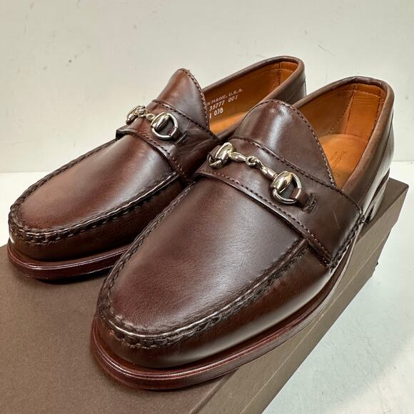 NIB Rancourt & Co. Horsebit Loafer Dark Brown Brown Calf Made in Maine USA 8.5 D